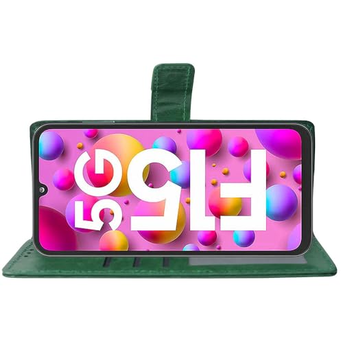 Image of amazon basics Flip Leather Mobile Cover (Soft & Flexible Back case) for Samsung Galaxy F15 5G / M15 5G (Green)