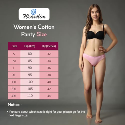 Image of Wearslim Premium Women Soft and Comfortable Women's Cotton Bikini No Show Panty | Ladies Invisible Breathable Briefs Soft Stretch Hipster Underwear