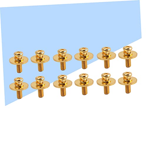 10 piezas de tornillos dorados para montaje de orejas de batería con arandelas, repuestos duraderos y ligeros para abrazaderas de batería miniatura 5