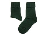 Weri Spezials Umschlag Kindersocken uni glatt mit Wolle für Jungen und Mädchen in verschiedenen Farben. (35/38, Dunkeloliv)