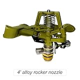 ERYUE Verstellbarer Prallregner mit 360°-Muster für den Garten, Hochwertige Messing-Sprühdüse 4' für Landwirtschaftlichen Rasen – Dauerhafte Wasserentfernung 10–15 M