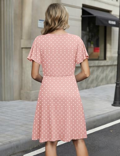 Image of Zeagoo Womens Summer Dresses Wrap V Neck Dress Floral A-Line Ruffle Sleeve Casual Sundress with Pockets 2026