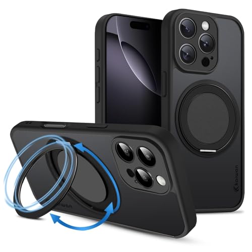Image of KARWAN️ Magnetic Clear Back Case Cover for iPhone 16 Pro (6.3-Inch-) |Acrylic Transparent Slim | Shockproof iPhone 16 Pro Mobile Phone Back Cover [Clear Back] [TPU + Pc] [Black]
