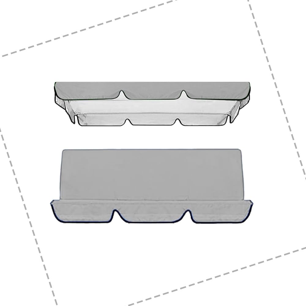 SMCMGECEUZ Waterproof Swing Canopy Replacement Porch Swing Chair Canopy Replacement, Outdoor Patio Swing Top Cover Swing Seat Cover For Garden Swing Chair(Gray,142x120cm(56x47in))