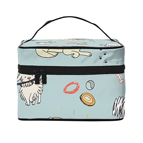 かわいい ペット 犬 化粧ポーチ メイクポーチ 収納ケース トラベルバッグ 化粧バッグ 化粧道具 化粧品 小物入れ 収納 旅行用 出張用