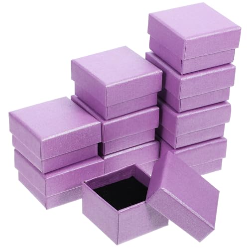Zerodeko 10 Cajas de Joyería Pequeñas de Papel y Esponja Púrpura, Portátiles y Delicadas, para Proteger Collares y Pendientes en Dormitorio o Tienda
