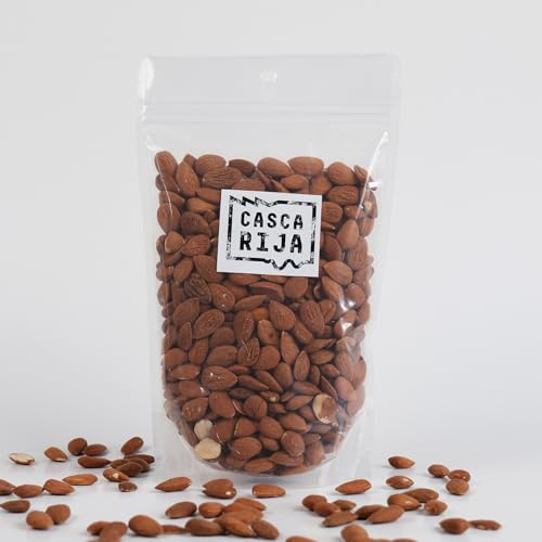 CASCA RIJA: Almendras Naturales Con Piel 500g | Sin Aceite, Sin Conservantes y Sin Sal Añadido | 100% Natural, Vegano