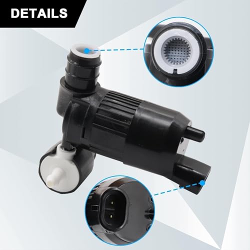 Image of SecosAutoparts Windshield Washer Pump 28920-3JA0A 289203JA0A 289103JA0B Compatible with Nissan Pathfinder 2013-2019, Fit for Infiniti QX60 JX35 2013-2021, 2-Pin Twin Outlet, Replace PUM812071 1WP0001