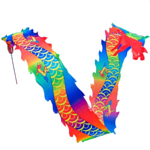 Chinois dragon streamer de 6 mètres avec tête de dragon carré danse - 2