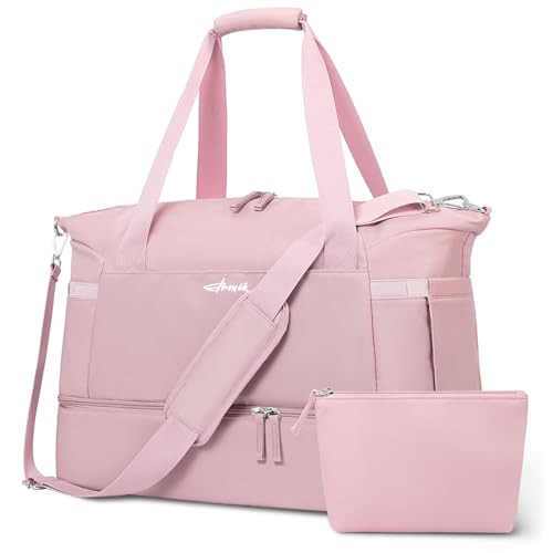 ETRONIK Gym Bag for Women, Personal Item Travel Bag with Shoes Compartment, Weekender Overnight Duffel Bag with Wet Pocket, Carry On Bag for Women, Travel, Gym, Weekend by ETRONIK - Used condition - US$27.29