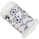 Angoily Keramik Zahnstocherhalter Porzellan mit Deckel Weiß Blaue Dekoration Hygienischer Zahnstocherspender für Zuhause und Restaurant