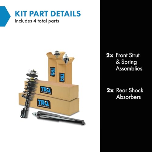 Image of TRQ Front and Rear Complete Strut Assembly & Shock Absorber Kit Complete Strut & Coil Spring Assembly Compatible with 1993-1997 Volvo 850 1998-2004 C70 1998-2000 S70 V70