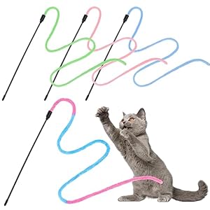 simarro Lot de 4 baguettes interactives pour chat – Couleur dégradée – Jouet de dressage pour chat – Accessoire interactif pour intérieur
