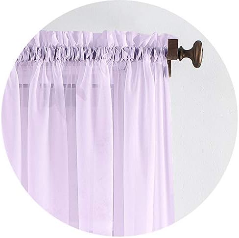 Megachest a pair of slot top voile curtains (Lilac, 56" wideX90 drop 2 Panels), W 56" x L 90" (2 Panels) - Image 3