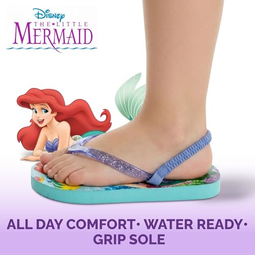 Image of Disney Girls Boys Character Flip Flops Sandals Kids Water Shoes - Minnie Mickey Moana Toy Story Frozen Cars Encanto Princess Thong Beach Slides Slip On Quick Dry (Toddler-Little Kid)