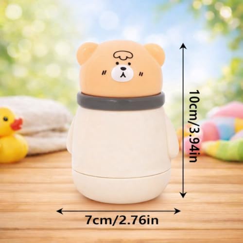 Image of 1 Baby Skin Care Powder Talcum Puff Case Cum Container Box With 1 Soft Silicone Fruit Shape Molar Teething Toy for Toddlers Kids and Infants BPA Free (DESIGN 205)