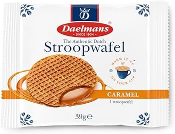 Authentic Dutch Stroopwafels, Jumbo Daellmans Caramel Waffles, 39 g (Pack Of 24)