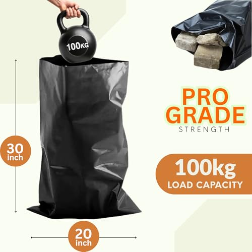 Rubble Sacks Heavy Duty-Rubble Bags Extra Strong 125 Micron-Heavy Duty Garden Waste Bags 20 x 30 inch 100kg Load. Highly Tear Resistant for Construction, Household, Timber and Gravel (5) 2 Rubble Sacks Heavy Duty-Rubble Bags Extra Strong 125 Micron-Heavy Duty Garden Waste Bags 20 x 30 inch 100kg Load. Highly Tear Resistant for Construction, Household, Timber and Gravel (5) - Image 2