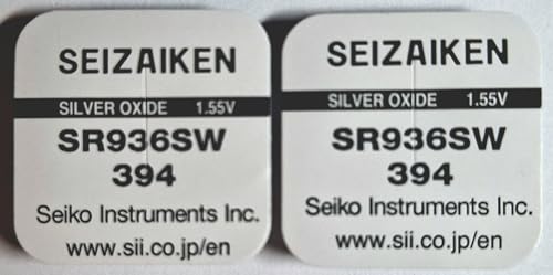 2 Stück Knopfzellen Original SEIZAIKEN 394 SR936SW 1.55 V Uhrenbatterien Akku Silberoxid 0% Quecksilber 100% Made in Japan