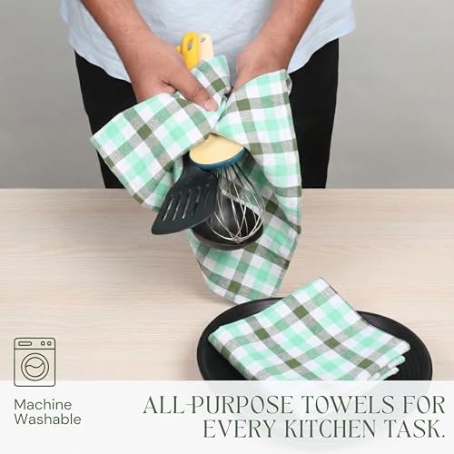 Image of Multi Dish Towels 4 Pack Combo, 18 inchx26 inch, Quick Drying Cloths, 100% Cotton, Absorbent Wash Rags, Washable, Reusable Cleaning Towels for Dishes, Kitchen Drying Use - Multi Pack