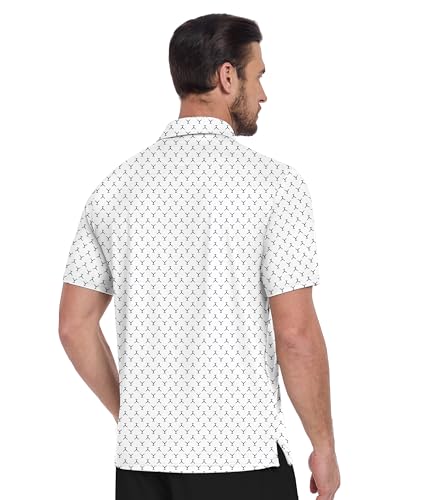 Image of ZITY Men's Golf Shirts Short Sleeve Print Patterns Casual Collared Polo