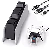 KingServe PS5 Controller Charger Station for Dualsense Controller,PS5 Charging Station for Playstation 5 Controllers, Fast Charging Dock Station with LED Indicators,Dual PS5 Charger Dock for Sony