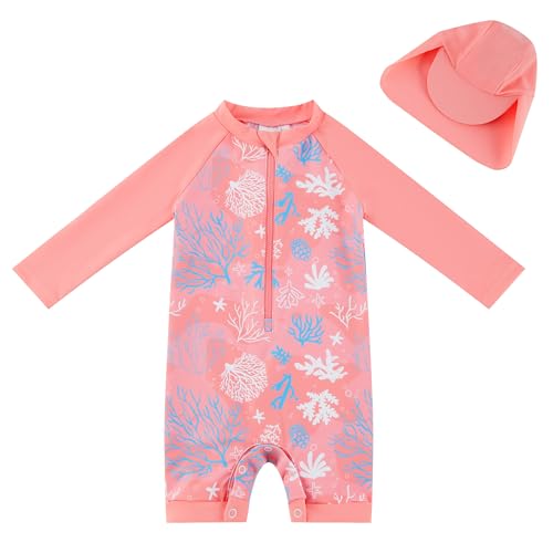 Image of UMELOK Baby Girl Swimsuit Infant UPF 50+ Bathing Suit Size Months