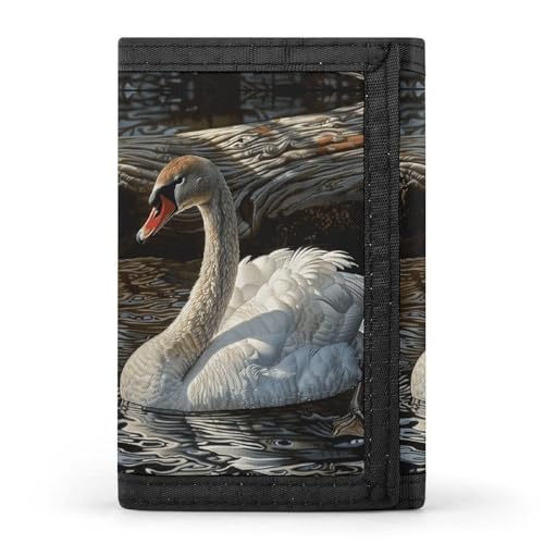 Goose near Wood Trifold Wallet for Men - Money Clip Slim Wallets with Multiple Card Slots Minimalist Small Front Pocket Wallet for Everyday Carry