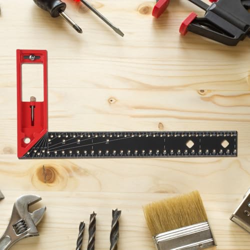 Règle de mesure multi angle Gatuida en aluminium avec poignée rouge pour menuiserie - 5