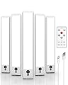 EZVALO Under Cabinet Lights, LED Closet Lights Wireless USB Charging, Motion Sensor Lighting Indoor 5700K Dimmable with Remote Control (White) 5 Pack