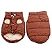 JoyDaog 2 Layers Fleece Lined Warm Dog Jacket for Puppy Winter Cold Weather,Soft Windproof Small Dog Coat,Brown S