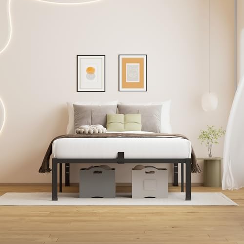 MAF 18 Inch Twin Size Bed Frames No Box Spring Needed Heavy Duty Metal Platform Bed Frame Steel Slat Support Easy Assembly Noise Free Black Bed Frame Twin - Thumbnail 2
