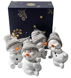 khevga Weihnachtsdeko Deko-Figuren Schneemann grau im 4er Maße sitzend ...