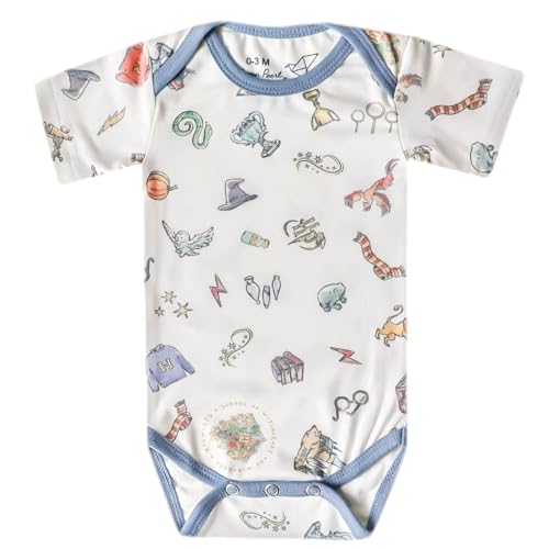 Image of Copper Pearl Short Sleeve Bodysuit Baby: Ultra Soft Bodysuits for Newborns, Boys, Girls, and Infants - Stylish, Comfortable, Overlap Shoulders, Premium Knit Fabric - Wizarding World™, Newborn