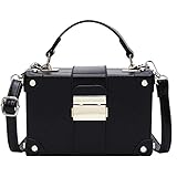 Van Caro Women Evening Clutch Bag,PU Leather Square Box Shoulder Handbag for Wedding Party Tote...