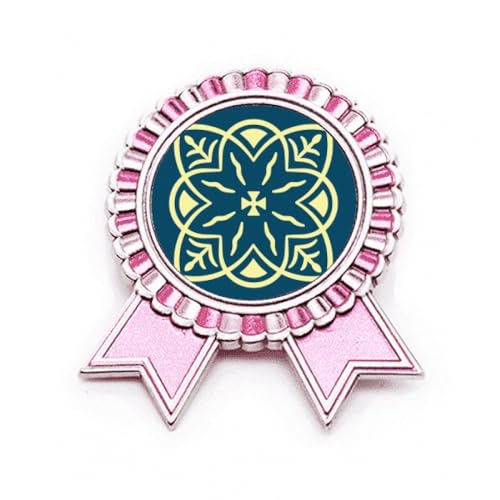 Broche bleue Talavera en métal taille M avec motif de rose décorative