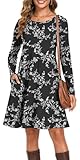 YVH Women's Long Sleeve T-Shirt Dress Casual Loose Fit Swing Dress for Fall Winter with Pockets