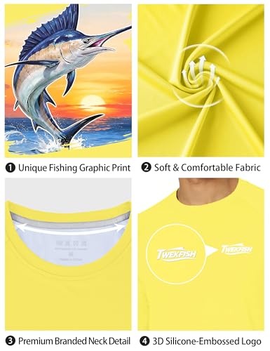 Image of Men's Rash Guard Long Sleeve, UPF 50+ UV Protection Sun Shirt, Quick Dry Lightweight T-Shirt for Fishing Swim Surf