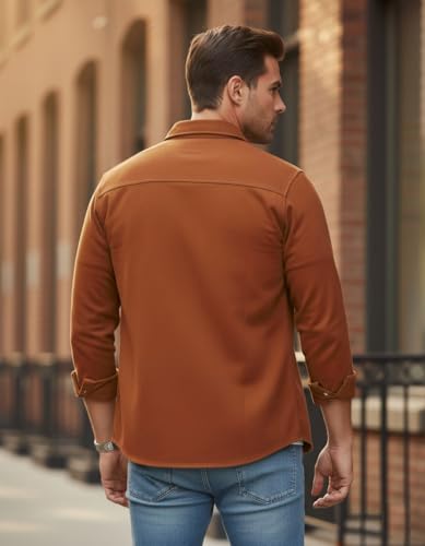 Image of DEELMO Men's Stylish Cotton Blend Casual Shirt || Full Sleeve Button-Down Shirt with Dual Flap Pockets || Comfortable Breathable Fabric || Perfect for Casual Office and Outing Wear