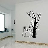geisterbaum raupen  WLGOOD Schwarzer kleiner Geisterbaum-Halloween-Aufkleber-kreativer Wand-Dekorations-Geist  3D  Wandaufkleber,Geschenk,Festival