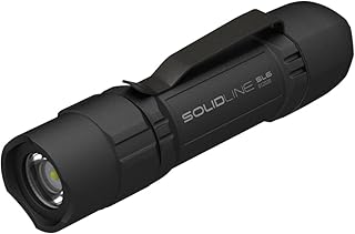 Ledlenser Solidline SL6 - Battery Powered LED Torch, Super Bright 320 Lumens, Powerful Searchlight Torch, Dog Walking Flash Light, Hiking & Camping Equipment, Powerful LED Torch, Black