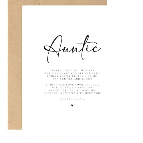 Auntie to be Poem - Biglietto di annuncio di gravidanza A5 con busta, annuncio di gravidanza, annuncio di gravidanza, rivelazione della gravidanza, amici, zia surprìse