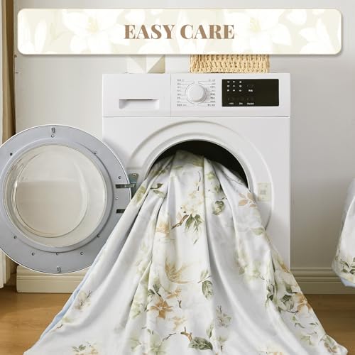 Qucover Floral Double Duvet Cover 200x200 cm, Elegant Rustic Style Double Bedding Set, Microfiber Blue Double Bed Bedding Sets with 2 Pillowcases 50x75 cm, Metal Zipper and Corner Ties - Cosy Home Interiors Qucover Floral Double Duvet Cover 200x200 cm, Elegant Rustic Style Double Bedding Set, Microfiber Blue Double Bed Bedding Sets with 2 Pillowcases 50x75 cm, Metal Zipper and Corner Ties - Image 7