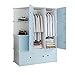 XIAOJUAN Dorywczo 4-szafa Szafka 2-wiszące Organizator Magazyn Plastikowe 10-drzwiowe półki narożne Ubrania Sypialnia Blue 11 1X47X147CM.
