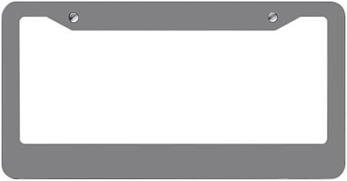 Marco de matrícula de color liso gris de 6 x 12 pulgadas, cubierta impermeable para placa de matrícula, novedad decorativa para el frente del