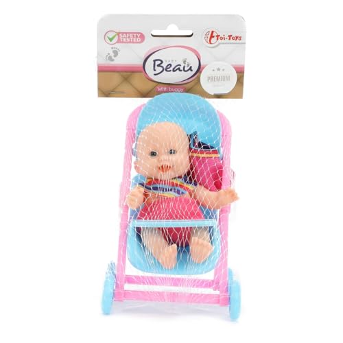 Toi-Toys Mini muñeca de bebé sentada, 12 cm, juguete para niños