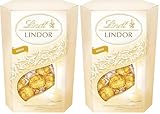 Lindt Schokolade | LINDOR Cornet Weiß | 500g | 38 Kugeln in weißer Schokolade mit zartschmelzender Füllung im süßen Cornet | Schokoladen Geschenk (Packung mit 2)