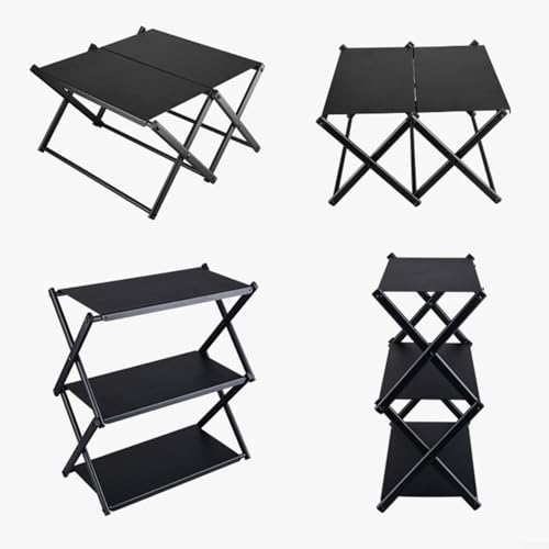 Organizador de camping resistente y plegable de 3 niveles sin herramientas 5
