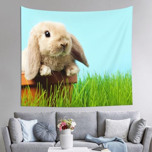 Tapisserie lapin herbe verte EdWal de grande taille 152x130cm