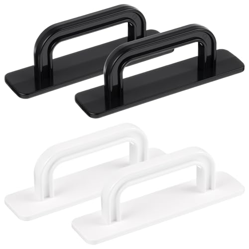 Ymapinc - Ymapinc 4 Pack Self Adhesive Handles, Stick on Handles for Cabinets & Drawers Drawer Pulls, Drawer Push Pull Handle Helper with Adhesive Door Handle for Kitchen Cabinet Window Sliding Closet